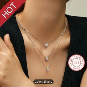 Sterling 925 silver layered necklaces